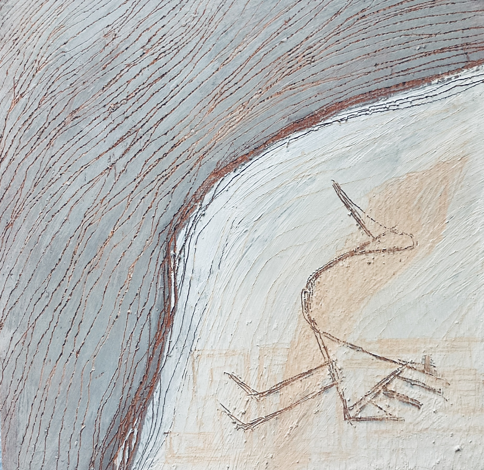 One more stone image with a painted bird on it 